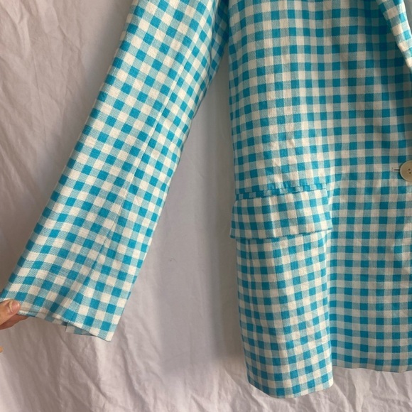 ZARA GINGHAM BLAZER bloggers favorite Size Small - Picture 6 of 15